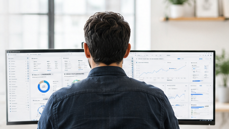 Connected business technology representing AI capability for a small team